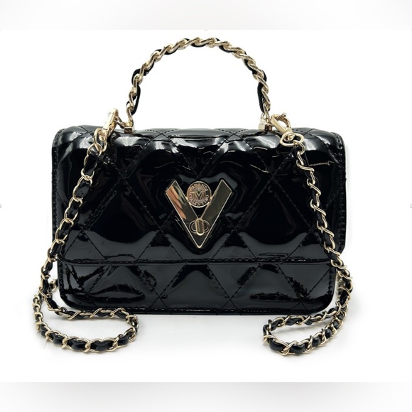 Valentino Orlandi Handbags - Valentino Orlandi Black Patent Leather Crossbody Bag